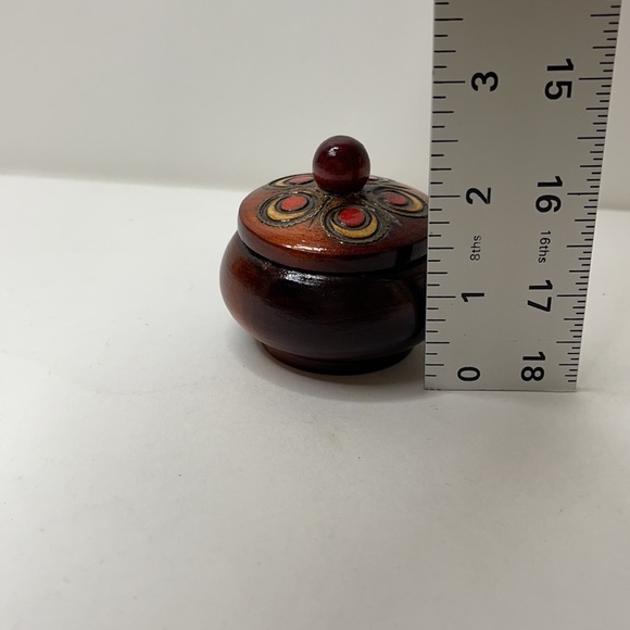 Trinket box Antique handmade Turned and carved Wood storage memory box ash urn - Picture 7 of 7